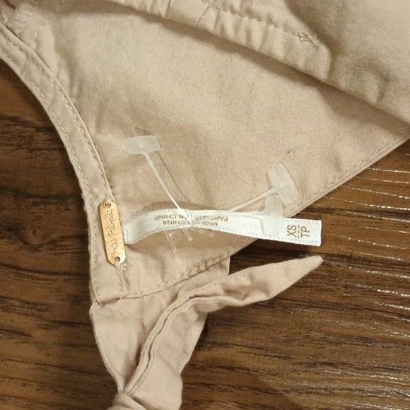 Free People Blush Pink Babydoll Open Back Puff Sleeve Top MMM - Picture 2 of 6